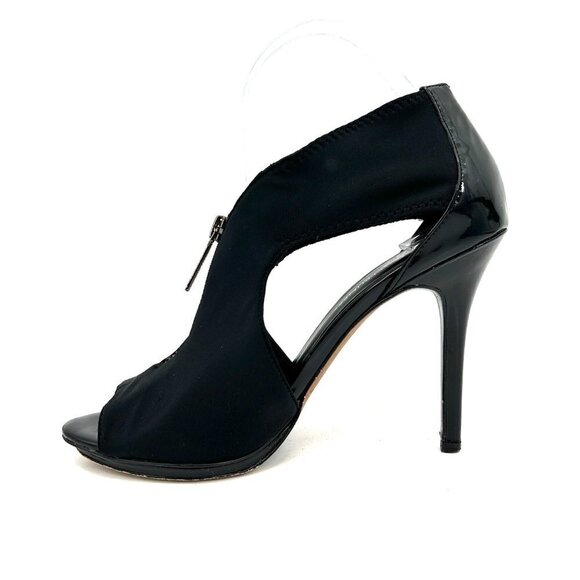 DONALD J. PLINER Black Parvis Zip Up Peep Toe High Heels Shoes Size 8.5 - Picture 2 of 11